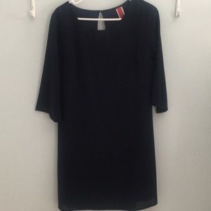 Navy blue boutique dress; lined with bell sleeves